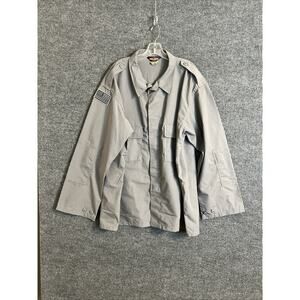 Tru Gear Mens Tactical Button Up Shirt Size XXLarge Gray Rip Stop Military